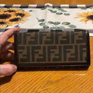 Fendi Brown and Black Wallet